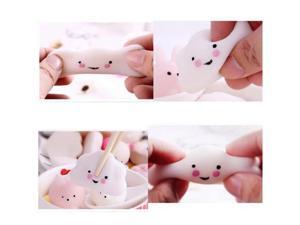 3pcs Soft Ushihito Kawaii Cute Squishy Press Slow Rising Mini Small Cloud Squeeze Phone Straps Bread Cake Kid Toy Hobbie Gift