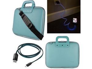 SumacLife Cady 10.1-inch Tablet Messenger Bag Alcatel OneTouch Pixi 3 10 & Pop 10 Lightning Micro USB Data Cable (Blue)