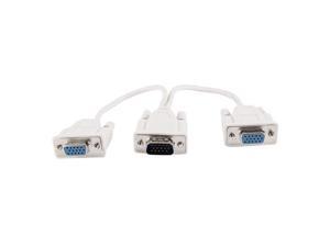 Unique BargainsVGA 1 Male to 2 Female Y Splitter Cable Cord PC Monitor 24cm