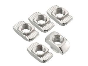 Sliding T Slot Nuts, M8 Half Round Roll In T-Nut for 4545 Series Aluminum Extrusion Profile, Carbon Steel Nickel-plated, Pack of 15