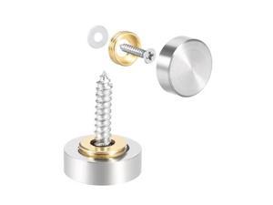 Mirror Screws Decorative Caps Cover Nails Brushed Stainless Steel 16mm 4pcs