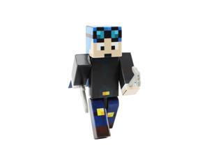 Blue Hair Miner Boy Action Figure Toy, 4 Inch Custom Series Figurines, EnderToys Blue Hair Miner Boy Action Figure Toy, 4 Inch Custom Series Figurines, EnderToys