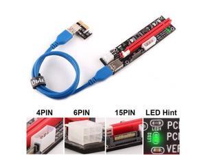 Ubit 6 Pack Latest PCI-E Riser Express Cable 16X to 1X (6pin / MOLEX/SATA) with Led Graphics Extension Ethereum ETH Mining Powered Riser Adapter Card+60cm USB 3.0 Cable Ubit 6 Pack Latest PCI-E Riser Express Cable 16X to 1X (6pin / MOLEX/SATA) with Led Graphics Extension Ethereum ETH Mining Powered Riser Adapter Card+60cm USB 3.0 Cable