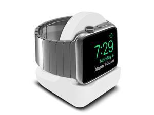 Pokanic Designed Compatible with Apple Watch Series SE / 6 / 5 / 4 / 3 / 2 / 1 / 44mm / 42mm / 40mm / 38mm Stand with Night Stand Mode, Integrated Cable Management Slot Stand Holder Mount (White)