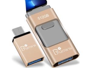 512GB 4 in 1 Type-c Pendrive USB Flash Drive Memory Stick For iPhone Android PC 