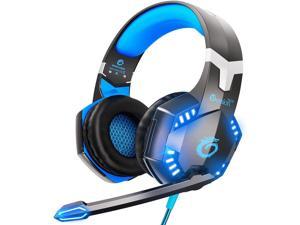 VersionTECH G2000 Gaming Headset Gamer Headsets for PS4 PC Xbox One PS5 Controller Noise Cancelling Over Ear Headphones with Mic Bass Surround  LED Lights for Laptop Mac PC Nintendo Switch Games