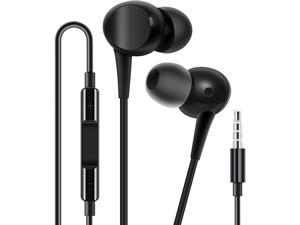 Wired in-Ear Headphones with Microphone soundproof Earbuds with Microphone and Volume Control Powerful Heavy bass 3.5 mm Jack for Mobile Phones laptops MP3 Players.