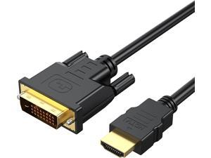 DVI to HDMI Adapter Cable 6ft Bidirectional HDMI to DVI Cord (Male to Male) Compatible for Computer Desktop Laptop PC Monitor Projector HDTV