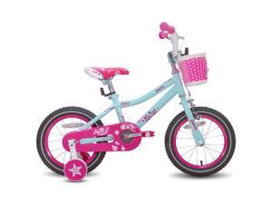 JOYSTAR Paris Girl's Bike for Ages 2-4 Years Old, Children Bike with Training Wheels for 12" Kid's Bike(BLUE & FUCHSIA)