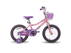 JOYSTAR Paris Girl's Bike for Ages 5-9 Years Old, Children Bike with Training Wheels for 18" Kid's Bike, Kickstand for 18" Kids Bicycle(PURPLE & PINK)