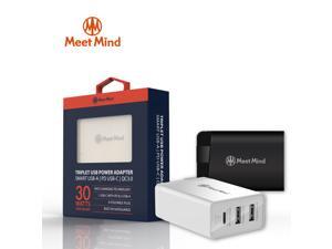 Meet Mind PD+QC 3.0 30W three-port fast charger, Type-C+two-port USB, foldable design for iPhone 12 pro Max/Mini /11 Pro Max /Xs Max/8/Pro/Nintendo Switch/Ipad Pro/ Samsung/Android/iOS system (Black) Meet Mind PD+QC 3.0 30W three-port fast charger, Type-C+two-port USB, foldable design for iPhone 12 pro Max/Mini /11 Pro Max /Xs Max/8/Pro/Nintendo Switch/Ipad Pro/ Samsung/Android/iOS system (Black)