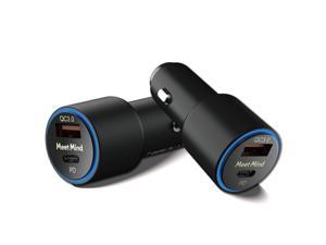 Meet Mind PD/QC3.0 36W Aluminum Alloy Car Charger with Over-Load Protection and Smart Charging Capability Suitable for Most Common Electronic Devices.