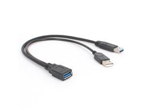 USB 3.0 Cable Dual Power Charge Cables Y Adapter Male to Female Cord USB 3.0 Cable Dual Power Charge Cables Y Adapter Male to Female Cord
