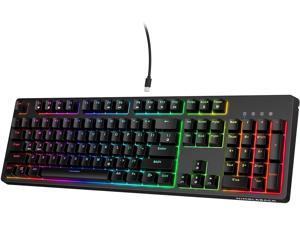 LTC NB1041 Nimbleback Wired Mechanical Keyboard, Hot-Swappable 104Keys RGB Backlit Gaming Keyboard, Red Switch/Black