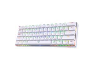 Redragon K630 Dragonborn 60% Wired RGB Gaming Keyboard, 61 Keys Compact Mechanical Keyboard, Brown Switch White
