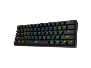 Redragon K630 Dragonborn 60% Wired RGB Gaming Keyboard, 61 Keys Compact Mechanical Keyboard,  Brown Switch Black