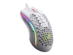 Redragon M808 Storm Lightweight RGB Gaming Mouse, 85g Ultralight Honeycomb Shell - 12,400 DPI Optical Sensor - 7 Programmable Buttons - Precise Registration - Super-Lite Cable White