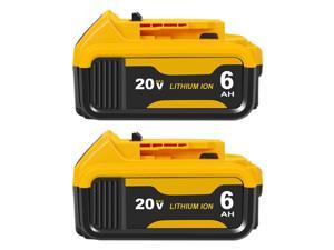 Abeden 2 Pack Replacement 20V MAX 6.0Ah Lithium-Ion XR Battery for Dewalt DCB206-2 DCB205-2 DCB200 DCB203 DCB201 DCB180 DCD985B DCD771C2 DCS355D1 20 VOLT Cordless Power Tools Battery