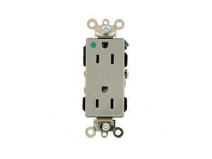 Leviton 16262-HGG Hospital Grade Tamper-Resistant Extra Heavy-Duty Straight Blade Duplex Receptacle 15 Amp 125 Volt NEMA 5-15R Gray Decora Plus Leviton 16262-HGG Hospital Grade Tamper-Resistant Extra Heavy-Duty Straight Blade Duplex Receptacle 15 Amp 125 Volt NEMA 5-15R Gray Decora Plus
