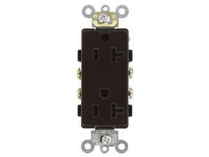 Leviton 16342 20-Amp, 125-Volt, Decora Plus Duplex Receptacle, Straight Blade, Commercial Grade, Self Grounding, Brown Leviton 16342 20-Amp, 125-Volt, Decora Plus Duplex Receptacle, Straight Blade, Commercial Grade, Self Grounding, Brown