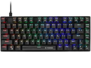 E-YOOSO Z88 Pro 81 Keys RGB Mechanical Gaming Keyboard, 81 Keys Anti-Ghosting, RGB Backlit, 60% Compact Design, Blue Switches, for PC/Laptop (Black)