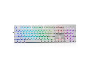 E-YOOSO Z88 104 Keys Retro Mechanical Gaming Keyboard, 104 Keys Anti-Ghosting, RGB LED Backlit, Retro Typewriter Style, Blue Switches, for PC/Laptop (White) E-YOOSO Z88 104 Keys Retro Mechanical Gaming Keyboard, 104 Keys Anti-Ghosting, RGB LED Backlit, Retro Typewriter Style, Blue Switches, for PC/Laptop (White)