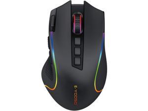 E-YOOSO X-11 USB 2.4G Wireless RGB Gaming Mouse, RBG Backlit, Adjustable DPI, 9 Programmable Buttons, With Macro Recording Side Buttons, for PC Gamer (Black)