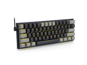 E-YOOSO Z11 Gaming Keyboard, with Blue Switches and Solid Color Backlit Small Compact Keyboard 60 Percent Keyboard Mechanical, Portable 60 Percent Gaming Keyboard Gamer(Black Grey)