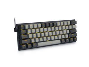 E-YOOSO Z11 Gaming Keyboard, with Red Switches and Solid Color Backlit Small Compact Keyboard 60 Percent Keyboard Mechanical, Portable 60 Percent Gaming Keyboard Gamer(Grey Black)