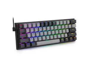 E-YOOSO Z11 Gaming Keyboard, with Blue Switches and RGB Backlit Small Compact Keyboard 60 Percent Keyboard Mechanical, Portable 60 Percent Gaming Keyboard Gamer(Black Grey)