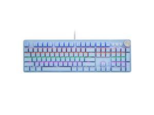 HUOJI BT-855 108 Keys Wired Mechanical Gaming Keyboard, LED Backlit, 108 Keys Anti-Ghosting, Multi-Media Keys, Blue Switches, for PC/Laptop (Blue) HUOJI BT-855 108 Keys Wired Mechanical Gaming Keyboard, LED Backlit, 108 Keys Anti-Ghosting, Multi-Media Keys, Blue Switches, for PC/Laptop (Blue)