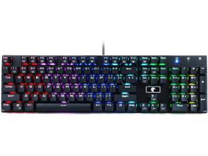 E-YOOSO Z-88 RGB Wired Mechanical Gaming Keyboard, RGB LED Backlit, Full Size, 104 Keys Anti-Ghosting, Mechanical Brown Switches-Best Tactile, for PC/Laptop (Black)