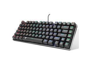 E-Yooso Z-88 Wired Mechanical Gaming Keyboard, Rainbow LED Backlit, 60% Compact Design, 81Keys Anti-Ghosting with Tactile&Lightly Clicky Brown Switches for PC/Laptop (Black)