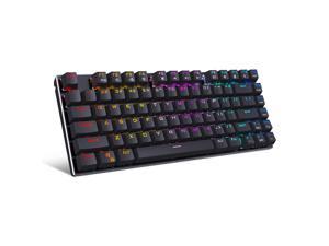EYooso Z88 RGB Wired Mechanical Gaming Keyboard Metal Panel 60 Compact Design RGB LED Backlit 81Keys AntiGhosting Hot Swappable Red SwitchLinearQuiet Clicky for PCLaptop Black