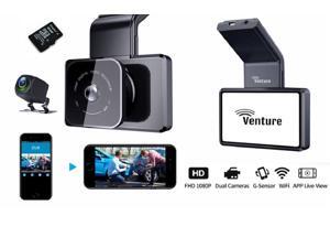 (2021) Venture 1080P Car DVR Camera WIFI Speed N GPS Dashcam FHD 1080P Dash Cam 24H Parking Monitor car registrar Night Vision (FREE SD CARD 16 GB and Gift Card Reader)