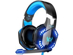 G2000 Gaming Headset Surround Stereo Gaming Headphones with Noise Cancelling Mic LED Lights  Soft Memory Earmuffs for PS5 PS4 Xbox One Nintendo Switch PC Mac Computer Games