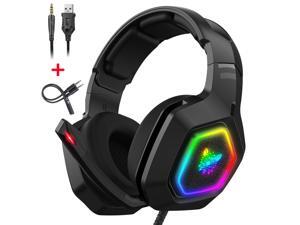 RGB Gaming Headset with PS5,PS4,Xbox One Headset with Noise Canceling Mic&Led Light,PC Headset with 7.1 Bass Surround Sound for PC,Xbox One Controller,PS5 RGB Gaming Headset with PS5,PS4,Xbox One Headset with Noise Canceling Mic&Led Light,PC Headset with 7.1 Bass Surround Sound for PC,Xbox One Controller,PS5