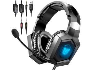 Gaming Headset for PS4 Games, Xbox One Headset for PS4, PS5 with Noise Cancelling Mic, 7.1 Surround Sound, RGB Light, Over-Ear Headphones Compatible with PS4, PS5, Xbox One, PC, Mac, Laptop Gaming Headset for PS4 Games, Xbox One Headset for PS4, PS5 with Noise Cancelling Mic, 7.1 Surround Sound, RGB Light, Over-Ear Headphones Compatible with PS4, PS5, Xbox One, PC, Mac, Laptop