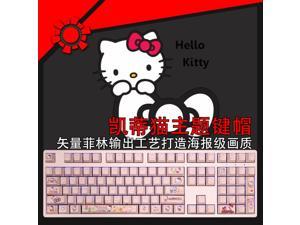 Kitty translucent keycaps Hello Kitty heat sublimation PBT kawaii pink cute gift for girlfriend