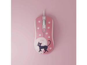 American Girl Warrior wired mouse game pink girls cute anime cobranded cat mouse AKKO AG325C