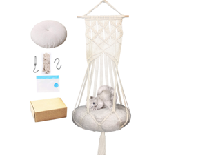 Macrame Cat Hammock,Macreme Cat Hanging Catnip Bed with Hanging Kit Macrame Cat Hammock,Macreme Cat Hanging Catnip Bed with Hanging Kit