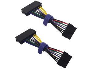 (2-Pack) 24 Pin to 14 Pin ATX PSU Main Power Adapter Cable for IBM Lenovo PCs and Servers 5.5-inch(14cm) (Short Type)