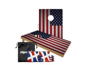 Cornhole Boards American Flag Set with 8 Cornhole Bags,100% SOLID WOOD,adopt UV digital printing,and are treated with a transparent waterproof coating Cornhole Boards American Flag Set with 8 Cornhole Bags,100% SOLID WOOD,adopt UV digital printing,and are treated with a transparent waterproof coating