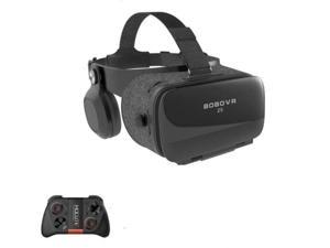 3D VR Headset with Gaming Controller, Stereo Gaming VR Headset with Gamepad Support Smartphone for 4.7-6.0 inches Size - Black