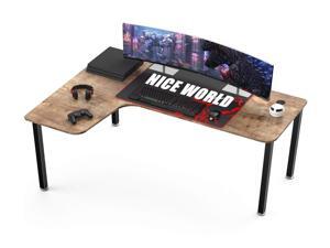 61" Gaming Desk L-Shaped Corner Computer Desk Large Gaming Table Left Hand Corner Computer Table Home Office PC Laptop Workstation with Large Keyboard Mouse Pad - Oak 61" Gaming Desk L-Shaped Corner Computer Desk Large Gaming Table Left Hand Corner Computer Table Home Office PC Laptop Workstation with Large Keyboard Mouse Pad - Oak