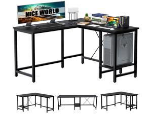 Fufu Gaga L Shaped Computer Desk 55 Inch Corner For Home Office Writing Study Workstation Table With Storage Shelf Adjustable 2 Person Long Pc Laptop Space Saving Newegg Com Computer Desk 55 Inch Corner, Convertible L Shaped Computer Desk With Storage Shelf
