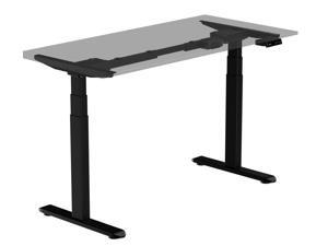 Dual Motor Electric Desk Frame, 3-Stage Height Adjustable Standing Desk Frame with Memory Controller, Height Range is 27.4"-51.1", Width Range is 41.33"-62.99" - Frame Only, Black