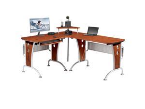 L Shaped Gaming Desks with Keyboard Drawer, 67" Large Corner Computer Desk w/Stand, Study Writing PC Table Gamer Workstation for Home Office - Mahogany