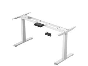 Electric Stand Up Desk Frame, Dual Motor Height Adjustable Standing Desk Frame - Height Range is 25.2"~50.8" - Width Range is 43.3"~74.8", Electric Sit Stand Desk Frame for Home Office - White