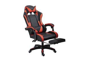Ergonomic Gaming Chair with Footrest, 90°~135° Adjustable High Back Office Recliner, 360° Swivel Computer Chair with Lumbar Support and Headrest for Home Office Gamer - Red